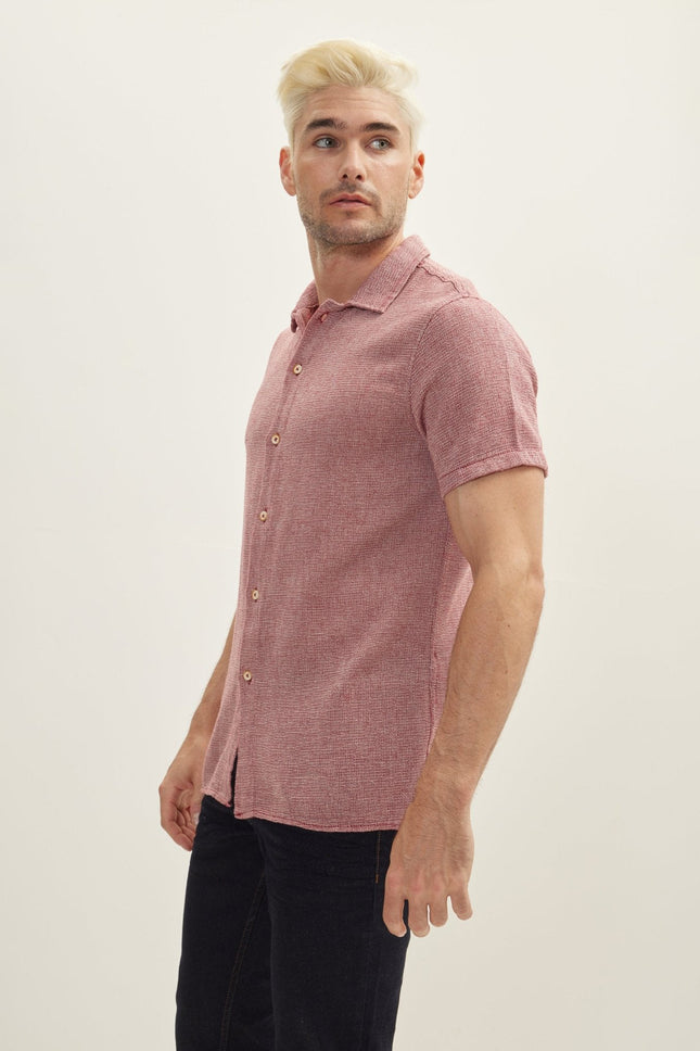 Men's Cotton Polo Shirt - Burgundy | Ron Tomson