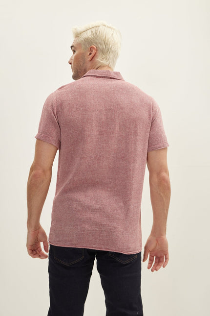 Men's Cotton Polo Shirt - Burgundy | Ron Tomson