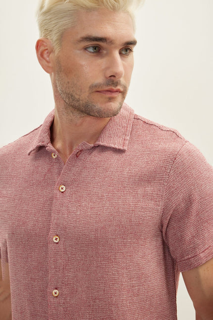 Men's Cotton Polo Shirt - Burgundy | Ron Tomson