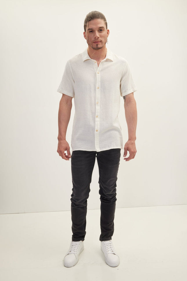 Men's Cotton Polo Shirt - Off-White | Ron Tomson