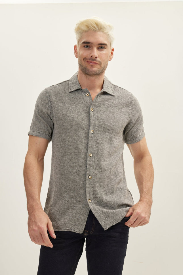 Knitted Cotton Polo Shirt - Black