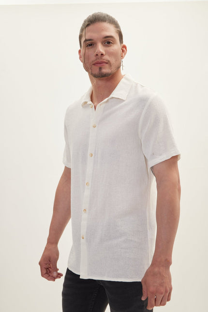 Men's Cotton Polo Shirt - Off-White | Ron Tomson