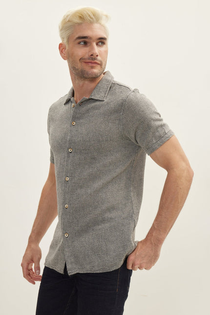 Men's Cotton Polo Shirt - Black | Ron Tomson