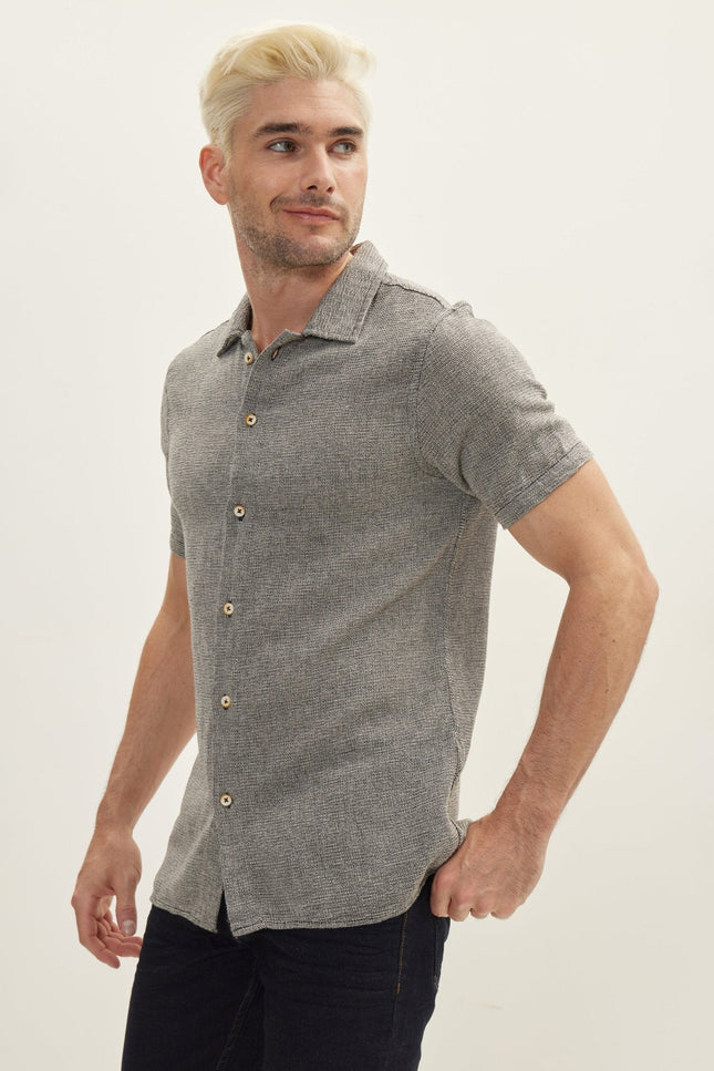 Knitted Cotton Polo Shirt - Black