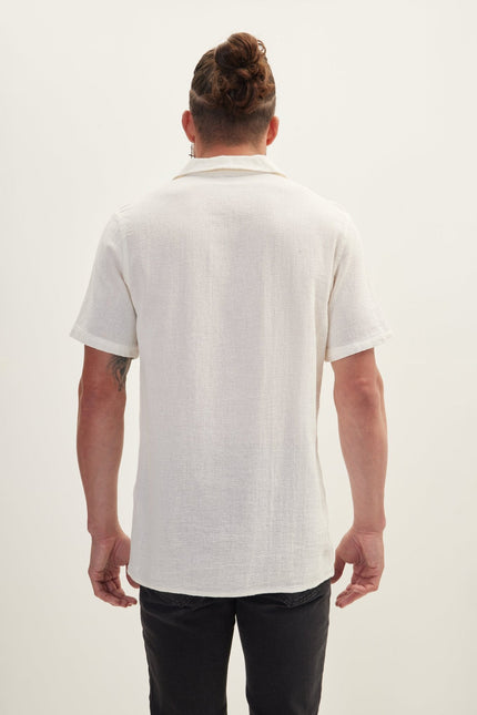 Men's Cotton Polo Shirt - Off-White | Ron Tomson