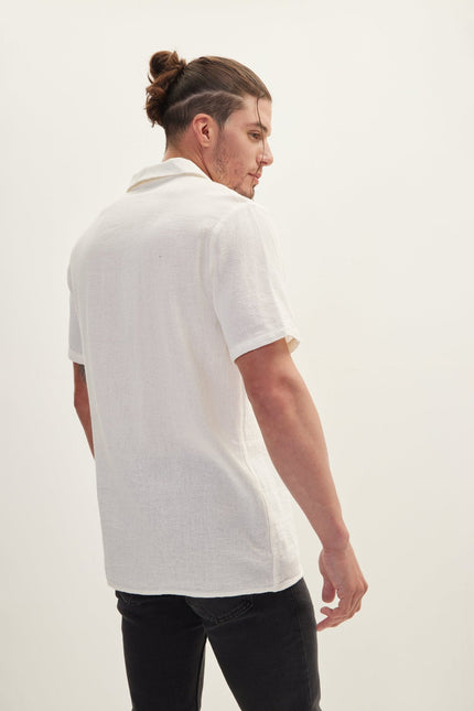 Men's Cotton Polo Shirt - Off-White | Ron Tomson