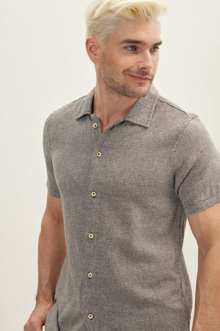 Men's Cotton Polo Shirt - Black | Ron Tomson