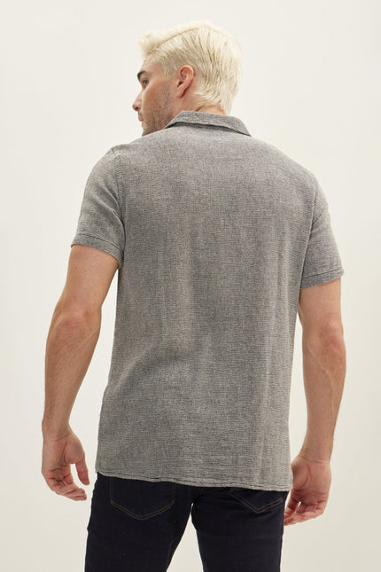 Men's Cotton Polo Shirt - Black | Ron Tomson
