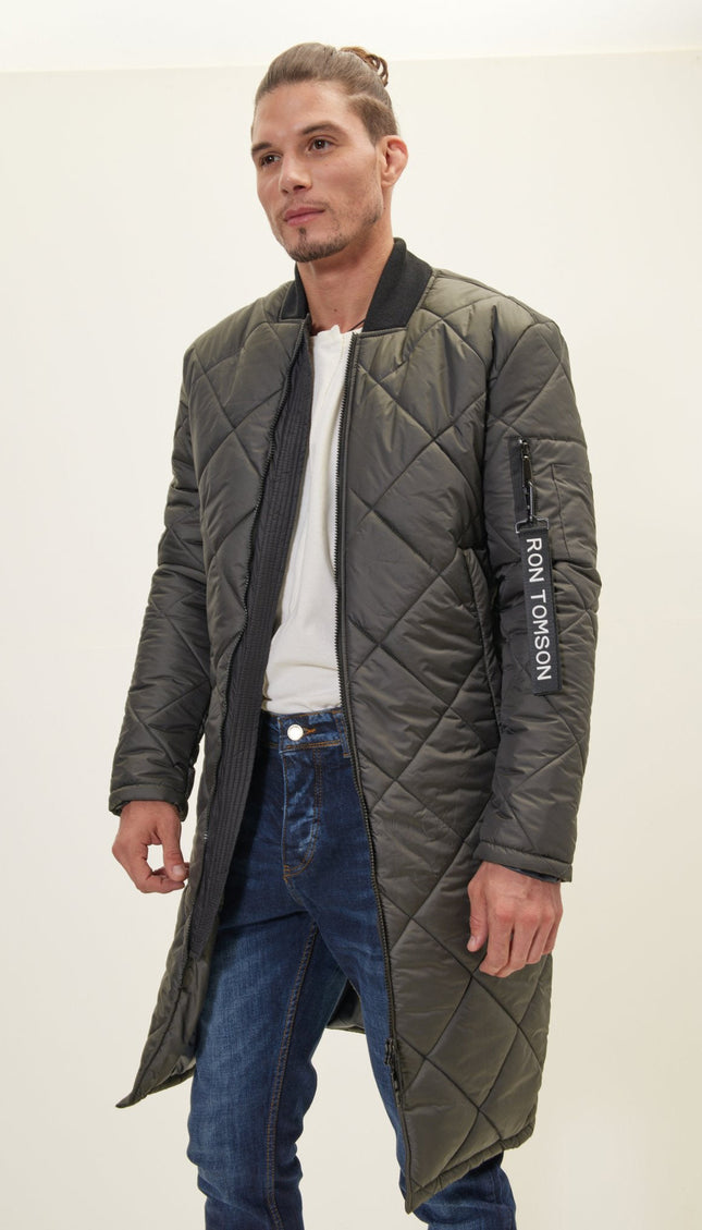 Long Quilted Puffer Jacket - Anthracite
