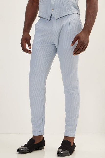 Men's Lightweight Casual Pants - Blue | Ron Tomson