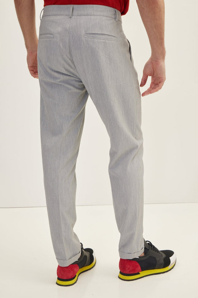 Men's Lightweight Drawstring Casual Pants - Grey | Ron Tomson