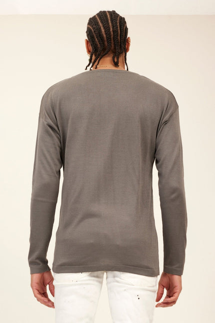 Men's Lightweight Knit Cardigan - Anthracite | Ron Tomson
