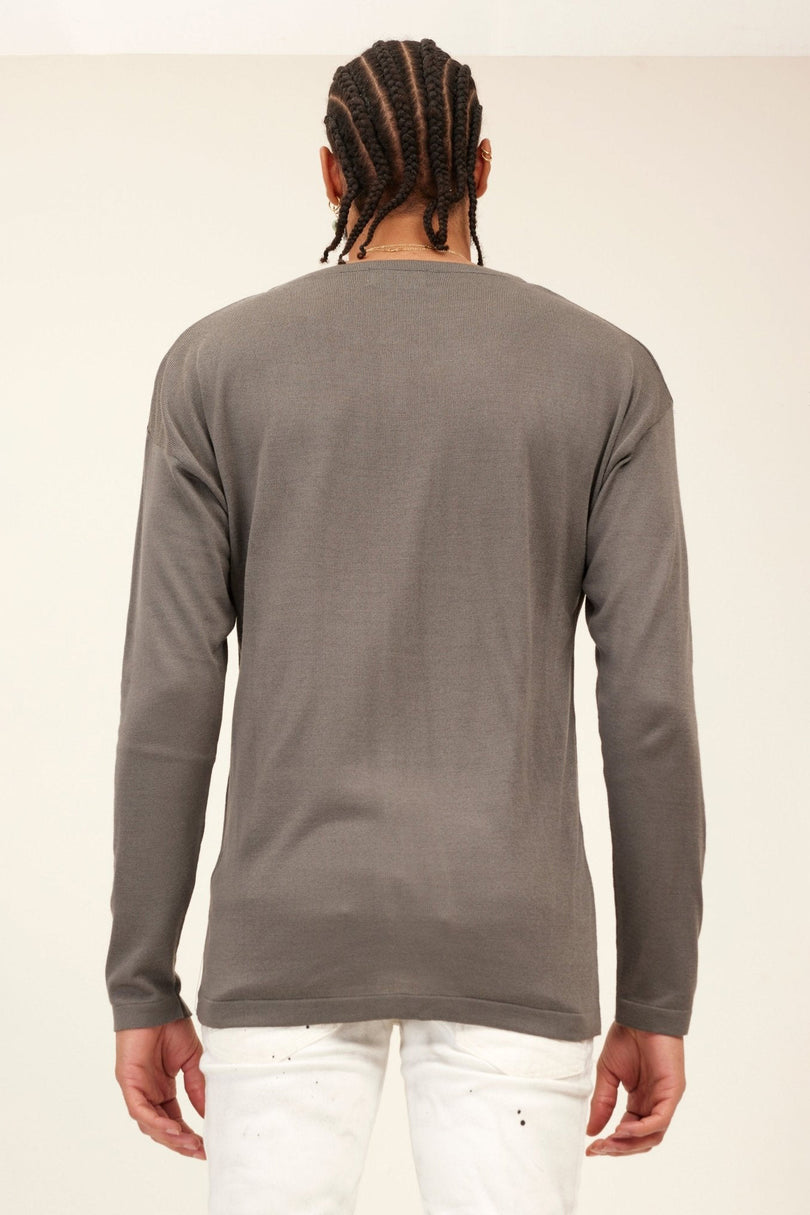 Men's Lightweight Knit Cardigan - Anthracite | Ron Tomson