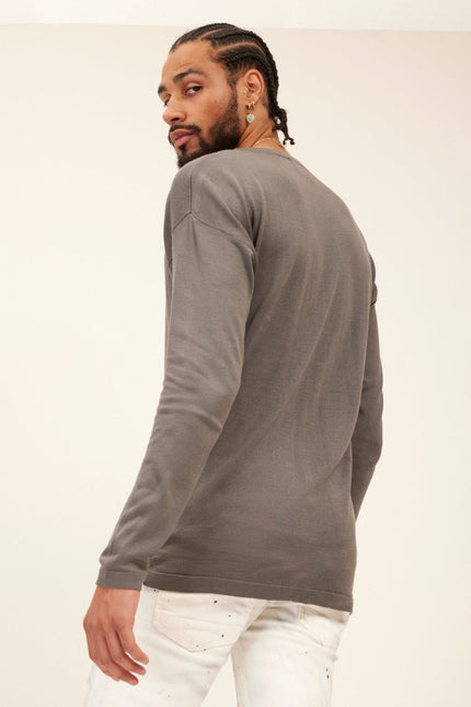 Men's Lightweight Knit Cardigan - Anthracite | Ron Tomson