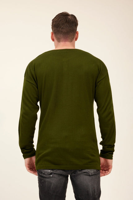 Men's Lightweight Knit Cardigan - Khaki | Ron Tomson