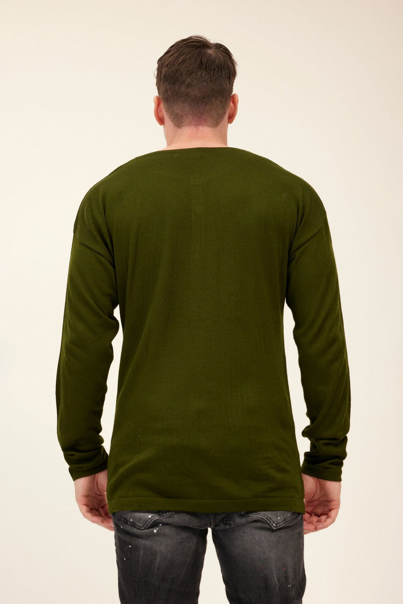 Men's Lightweight Knit Cardigan - Khaki | Ron Tomson