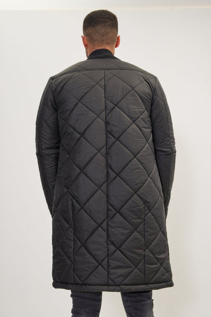 Men's Long Puffer Jacket - Black | Ron Tomson