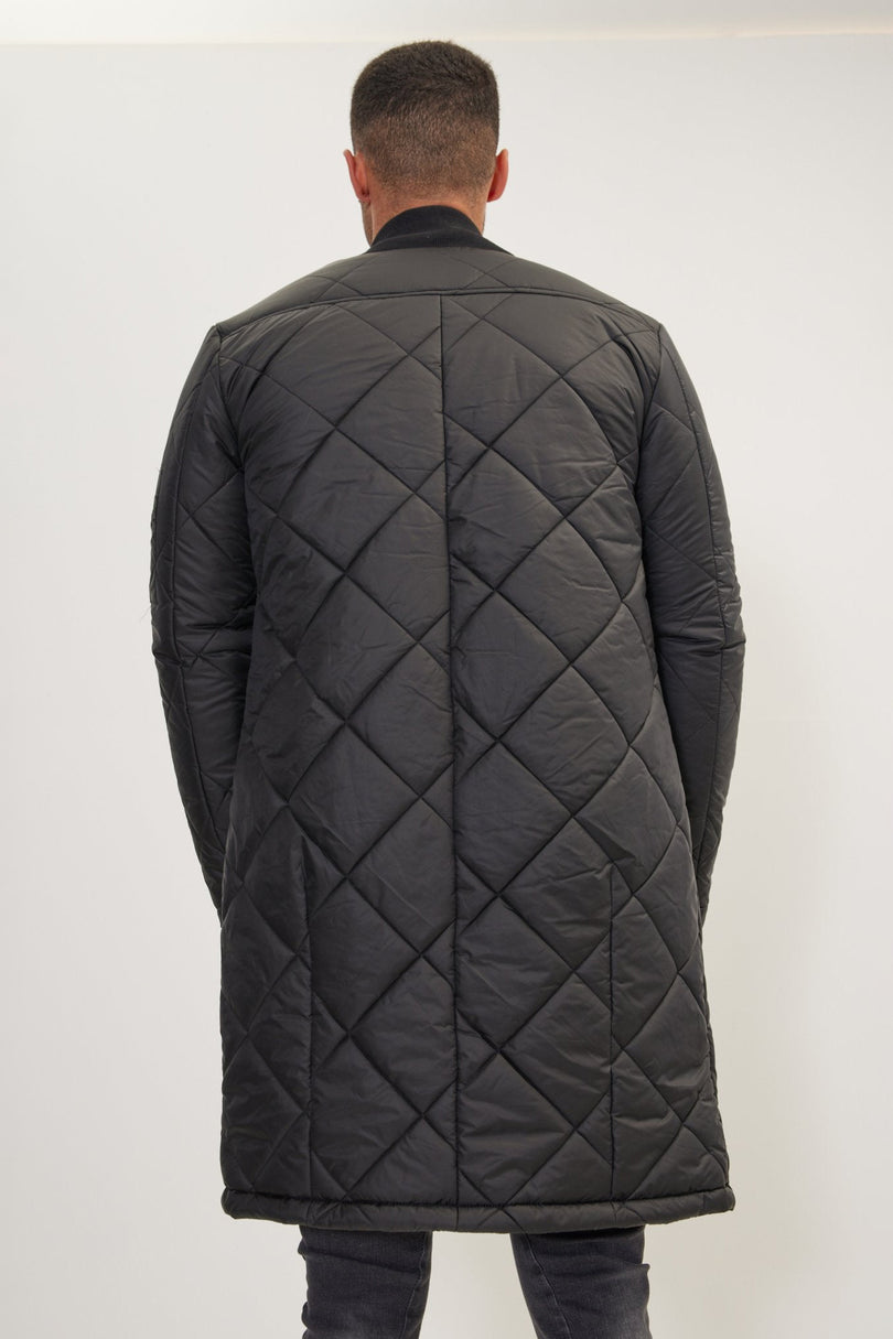 Men's Long Puffer Jacket - Black | Ron Tomson