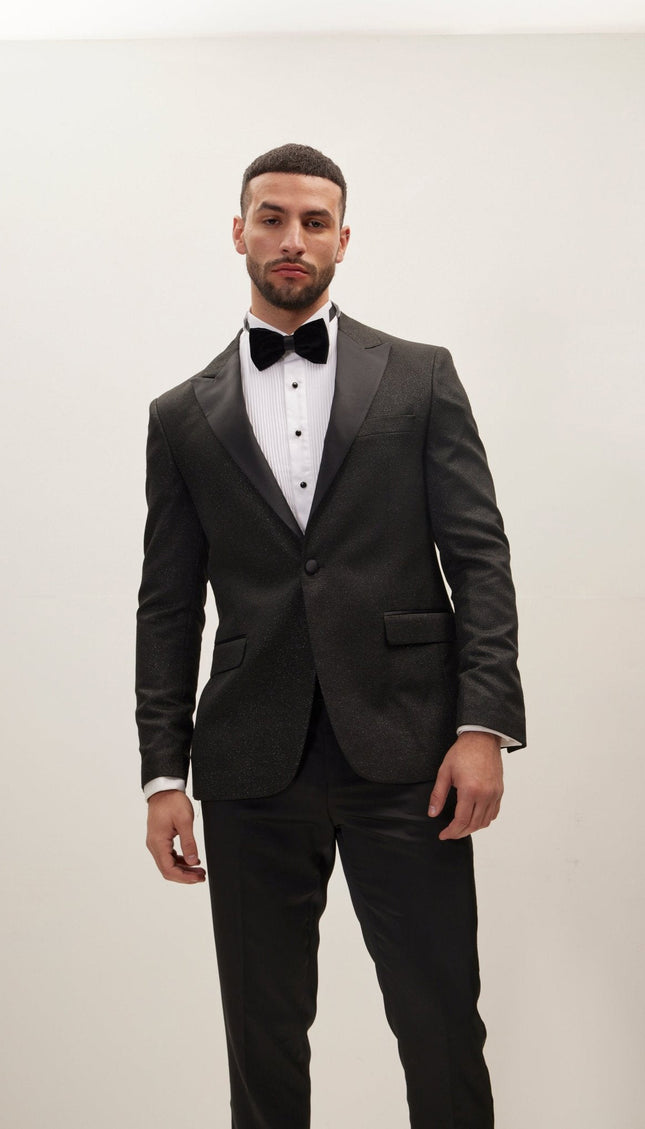 Lightweight Glitter Peak Lapel Tuxedo Jacket