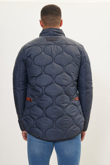 Men's Full-Zip Puffer Coat - Navy | Ron Tomson