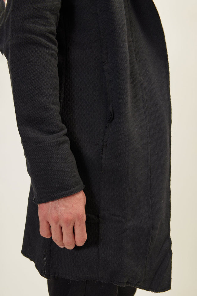 Longline Hooded Cardigan - Black