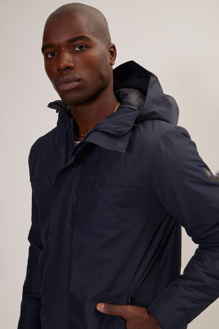 Men's Waterproof Parka - Navy | Ron Tomson