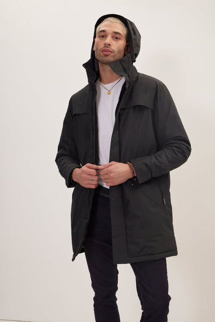 Men's Waterproof Parka - Black | Ron Tomson