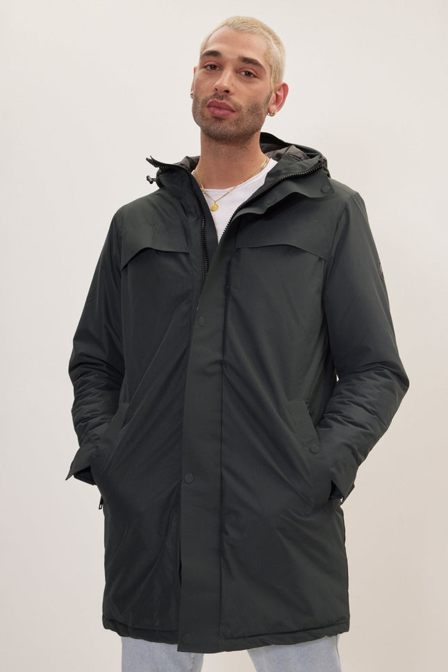 Men's Waterproof Parka - Dark Green | Ron Tomson