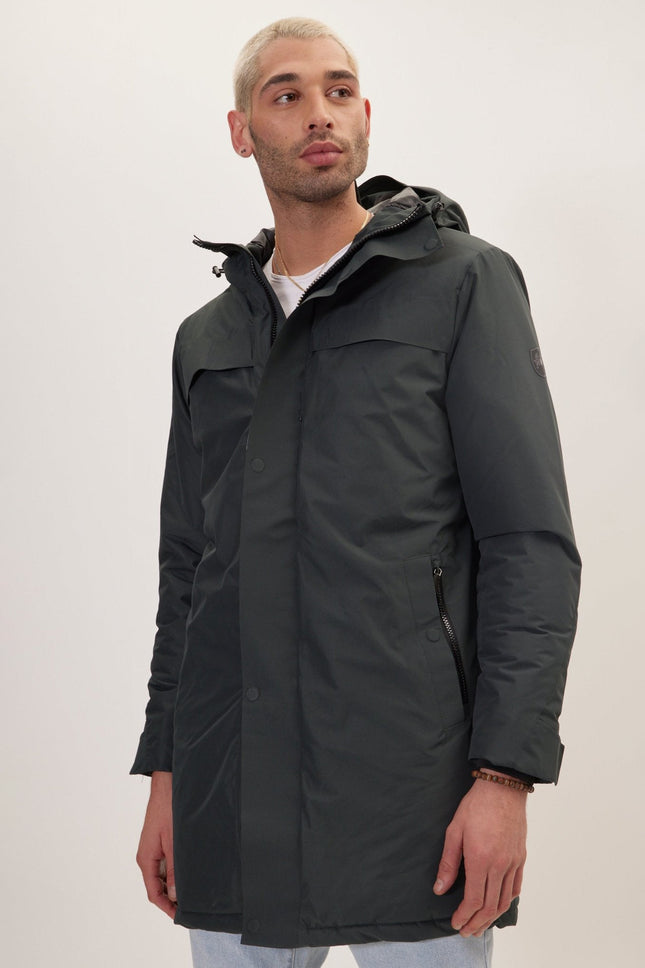 Men's Waterproof Parka - Dark Green | Ron Tomson