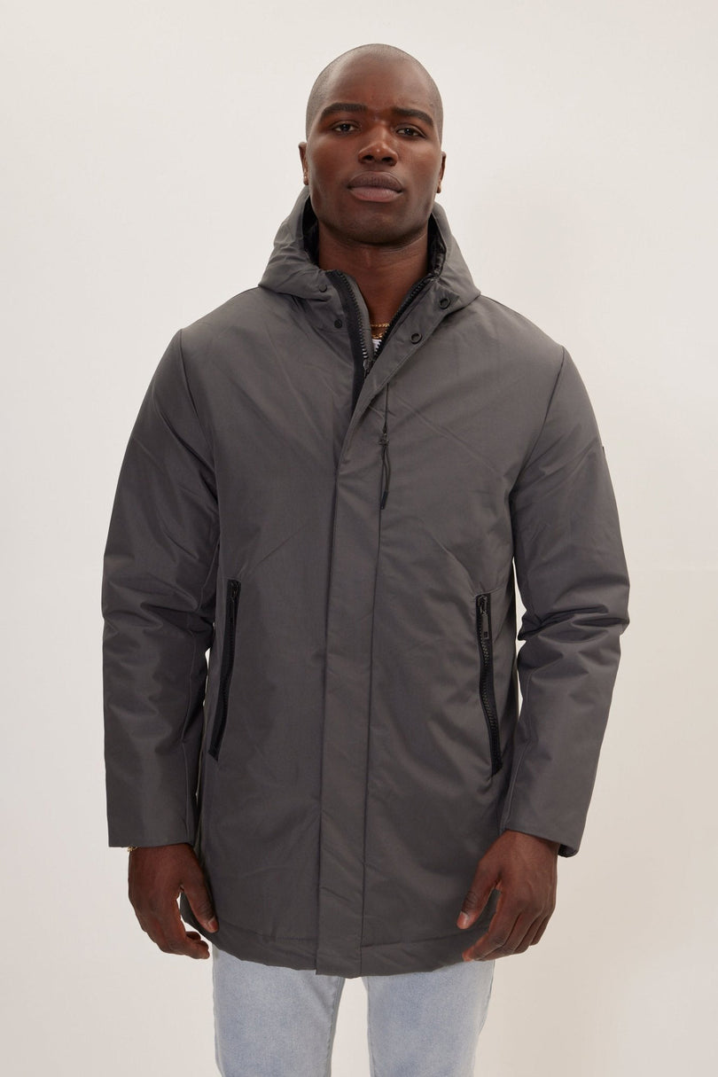 Men's Full-Zip Parka - Dark Anthracite | Ron Tomson