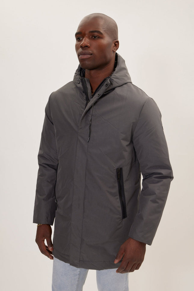 Men's Full-Zip Parka - Dark Anthracite | Ron Tomson