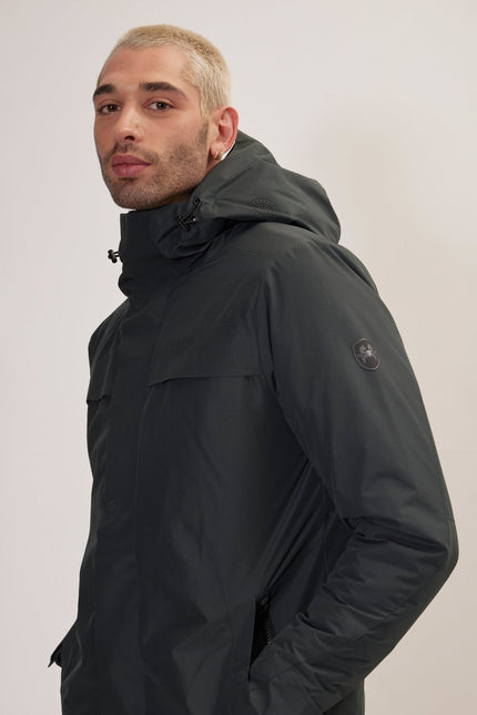 Men's Waterproof Parka - Dark Green | Ron Tomson