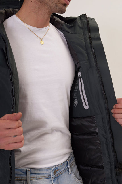 Men's Waterproof Parka - Dark Green | Ron Tomson