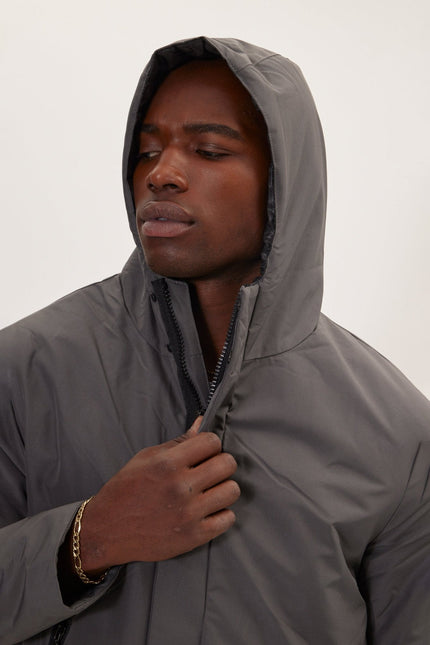 Men's Full-Zip Parka - Dark Anthracite | Ron Tomson
