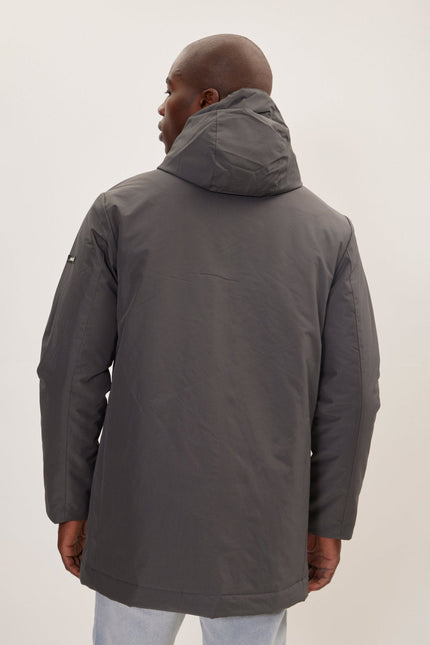 Men's Full-Zip Parka - Dark Anthracite | Ron Tomson