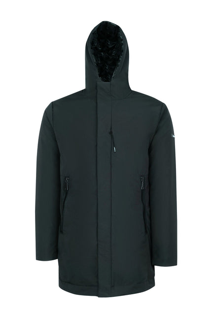 Men's Padded Full-Zip Parka - Dark Green | Ron Tomson