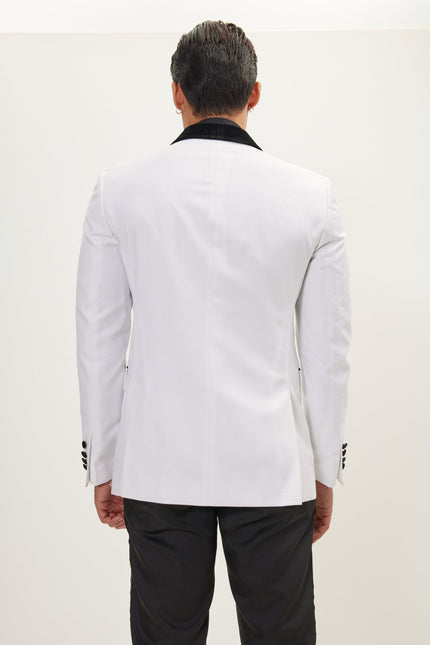 Men's Ludlow Shawl Collar Tuxedo Jacket -  White | Ron Tomson