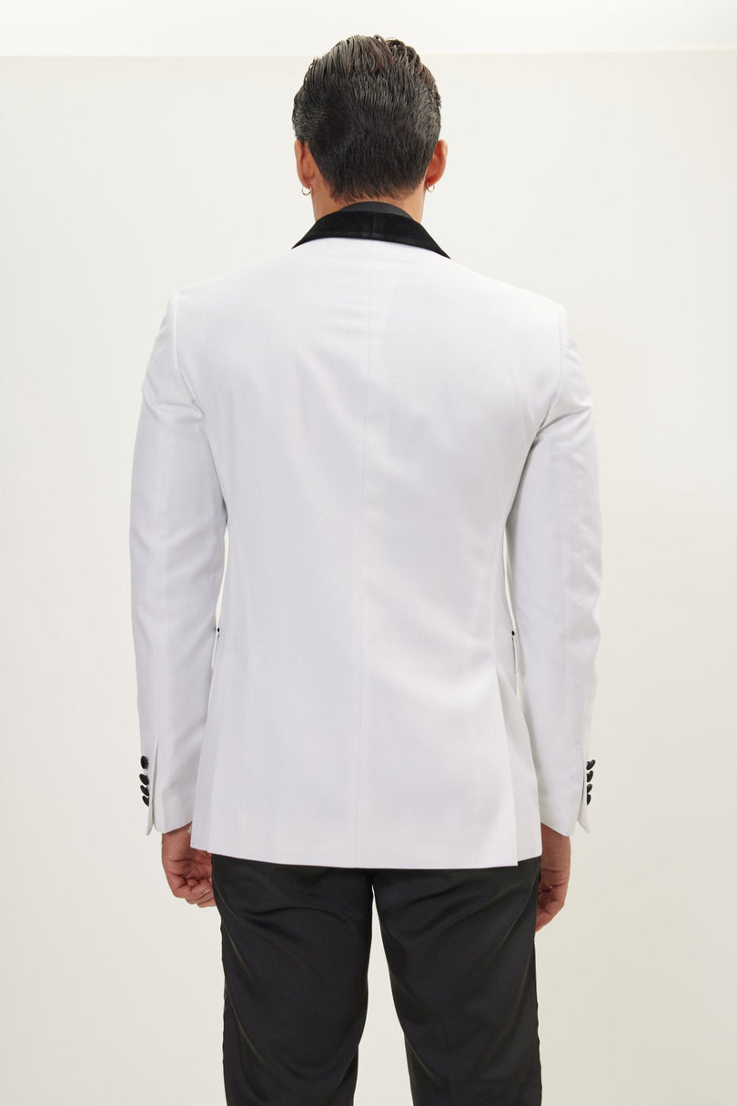 Men's Ludlow Shawl Collar Tuxedo Jacket -  White | Ron Tomson