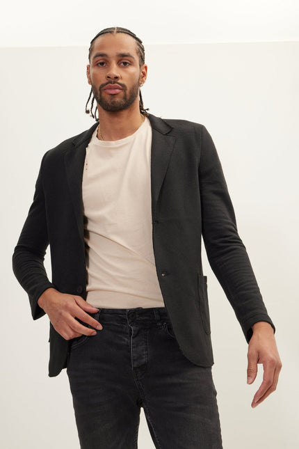 Men's Cardigan Jacket - Black | Ron Tomson