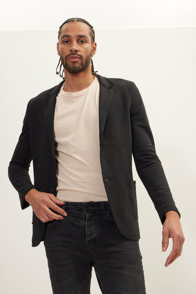 Men's Cardigan Jacket - Black | Ron Tomson