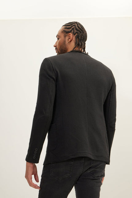 Men's Cardigan Jacket - Black | Ron Tomson