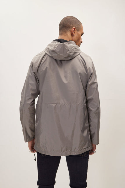 Men's Hip-Length Raincoat - Grey | Ron Tomson