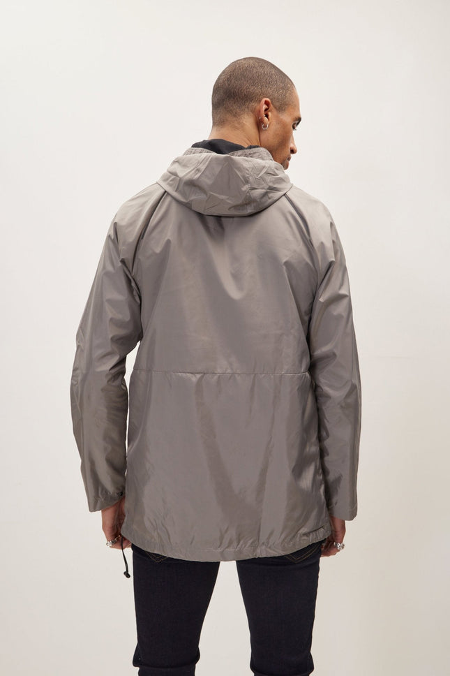 Men's Hip-Length Raincoat - Grey | Ron Tomson