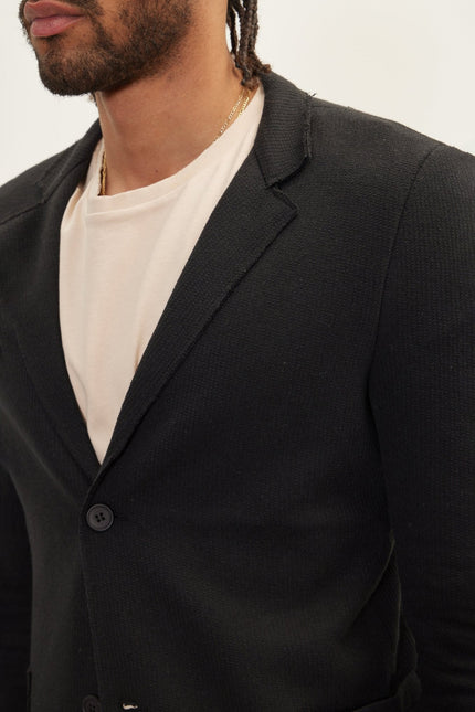 Men's Cardigan Jacket - Black | Ron Tomson