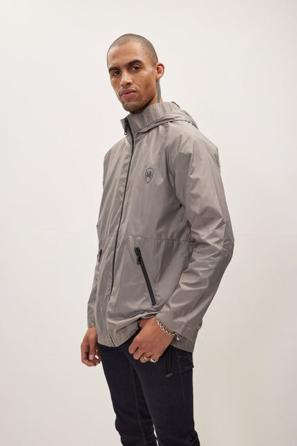 Men's Hip-Length Raincoat - Grey | Ron Tomson