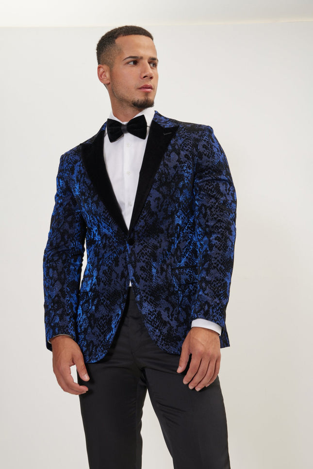 Floral Flocked Velvet Tuxedo Jacket - Parliament