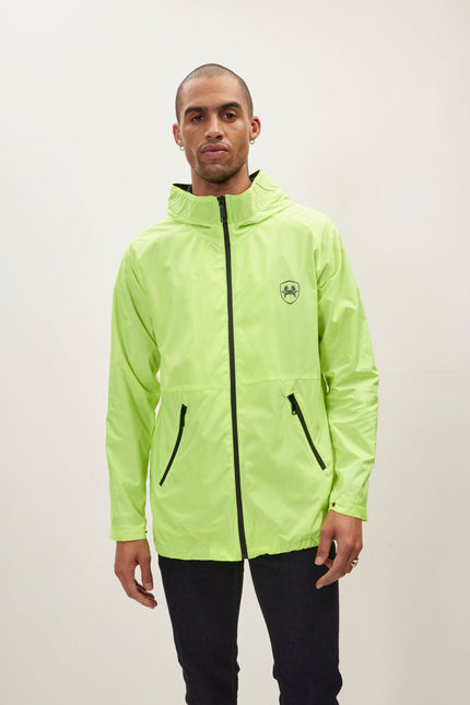 Men's Tailored Hooded Raincoat - Neon Yellow | Ron Tomson