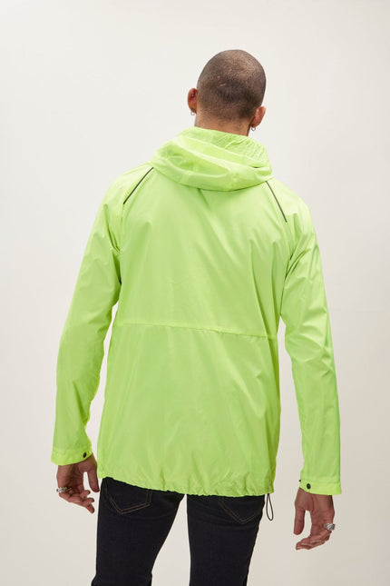 Men's Tailored Hooded Raincoat - Neon Yellow | Ron Tomson