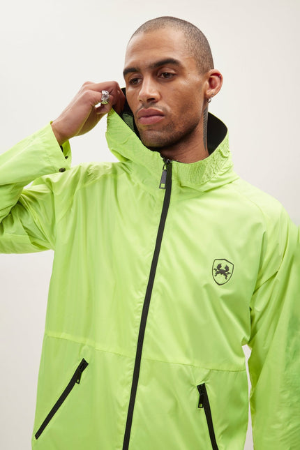 Men's Tailored Hooded Raincoat - Neon Yellow | Ron Tomson