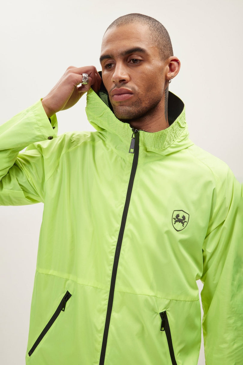Men's Tailored Hooded Raincoat - Neon Yellow | Ron Tomson